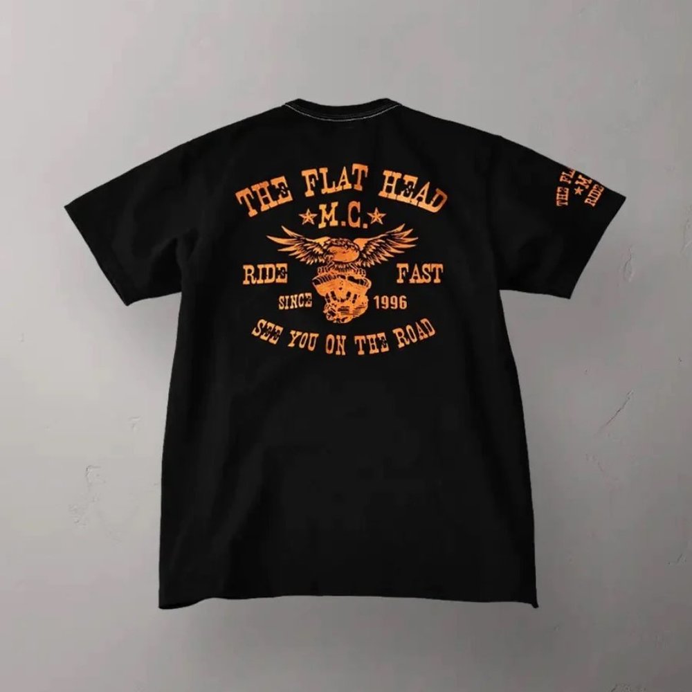 Flat Head Eagle Logo Tee - Black